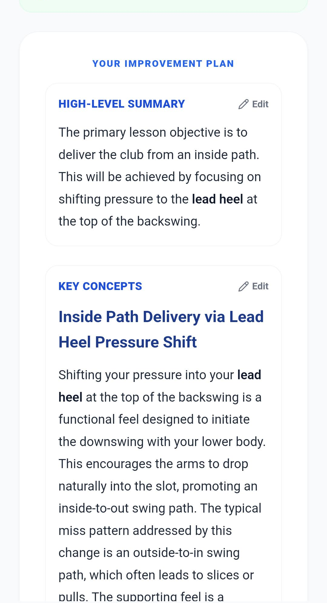 LessonLinks AI generated summary and key concepts screen